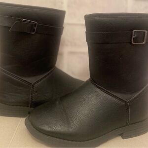 Carter's Black Boots with Buckle Strap and Waterproof Design